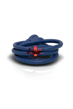 Load image into Gallery viewer, navy leather red charm