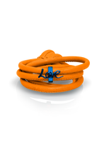 Load image into Gallery viewer, orange leather blue charm 