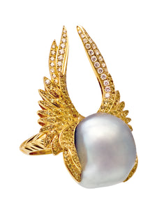 Heartbreaker Ring with South Sea Pearl