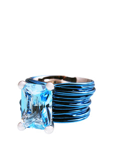 The Wire Ring with London Blue Topaz